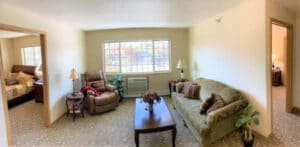 Two Bedroom Apartment - Living Room and Bedrooms