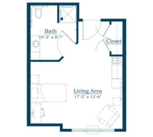 Memory Care Studio Apartment - Floorplan